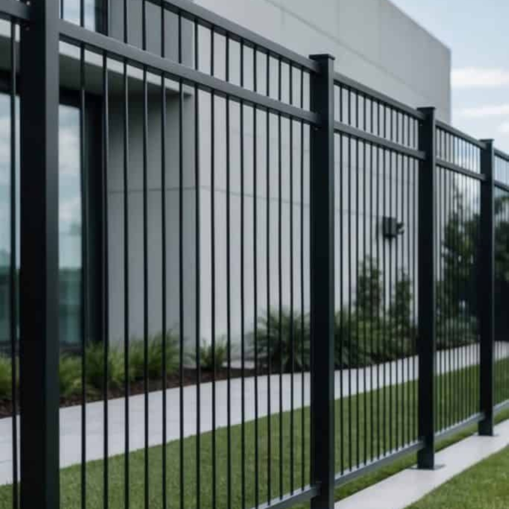 Modern Black Aluminum Fence Panel
