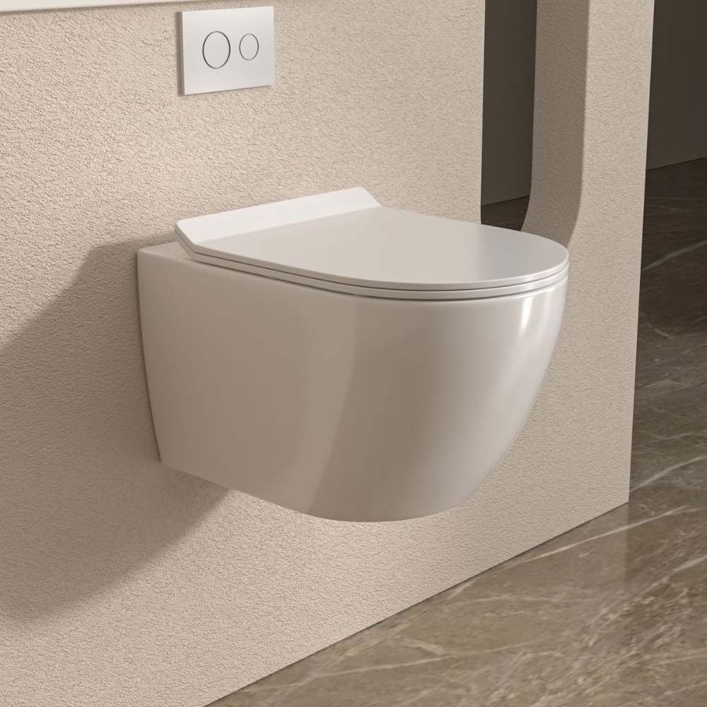 Wall-Hung Rimless Toilet with Concealed Cistern