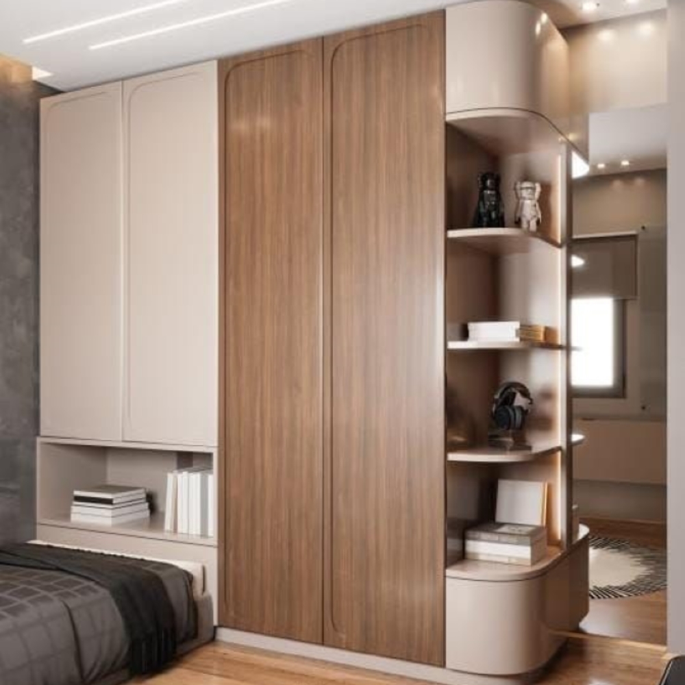 Custom Rounded Bedroom Wardrobe Cabinet