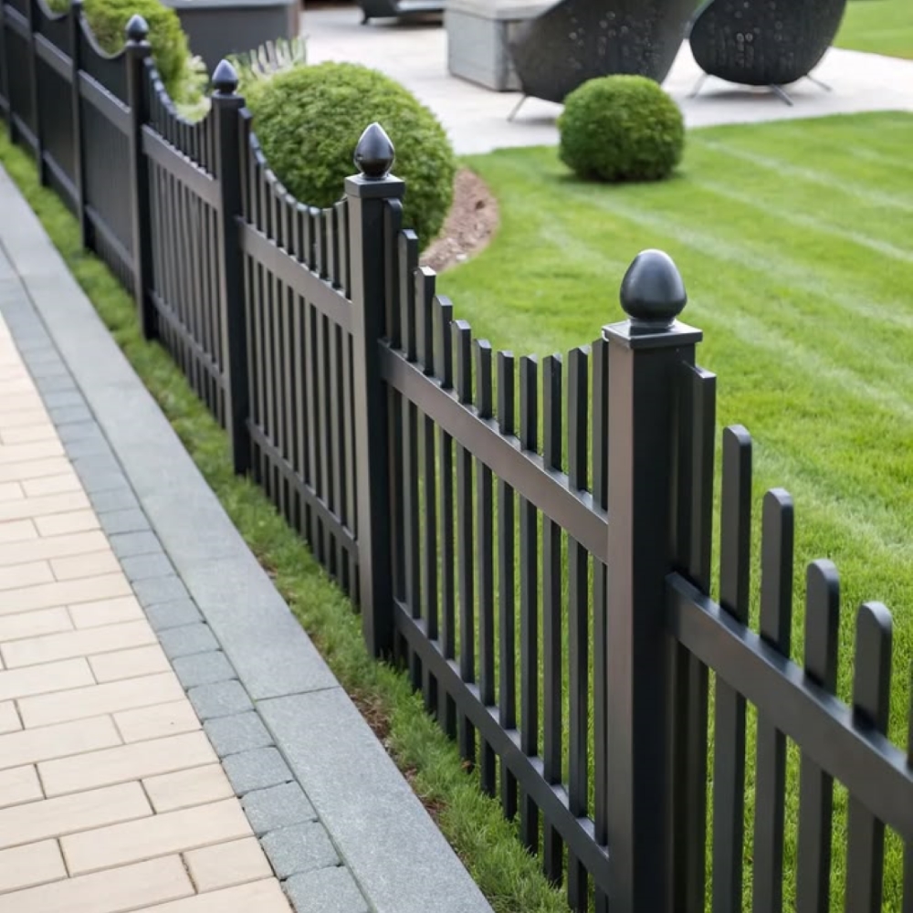 Ornamental Black Garden Fence Panel