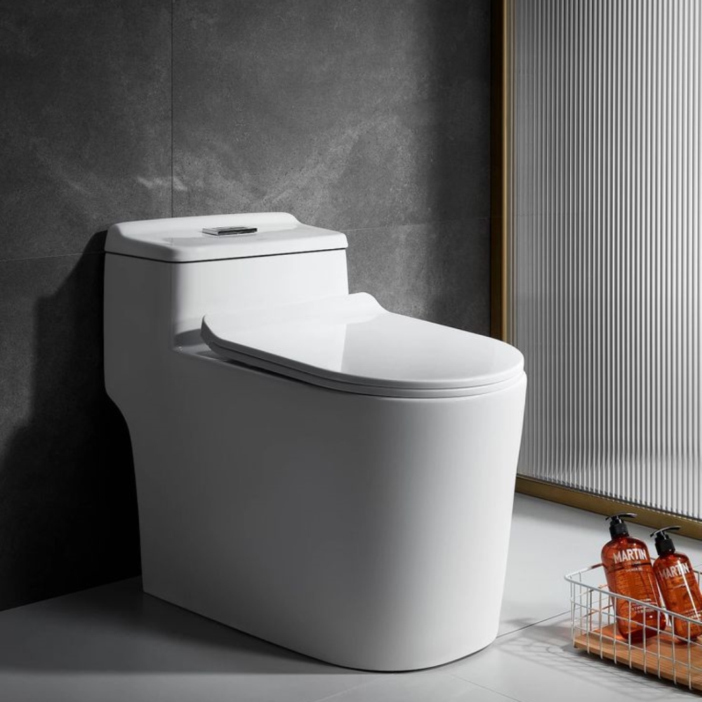 Sleek One-Piece Floor-Mounted Toilet