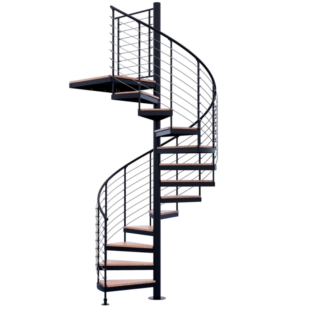 Custom Spiral Staircase with Cable Railing
